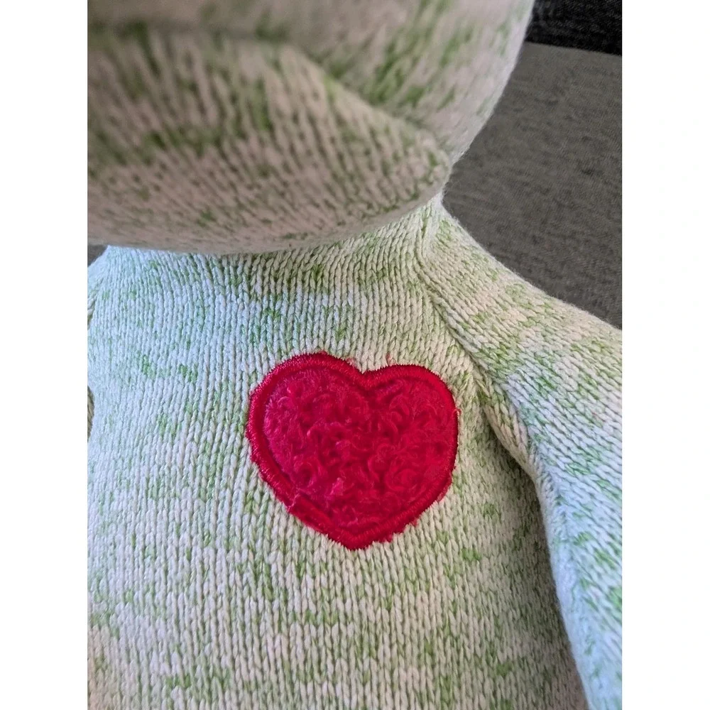 Knit Dinosaur Plush Green Marled Sherpa Heart Boucle Tail Kawaii Kaisiyang